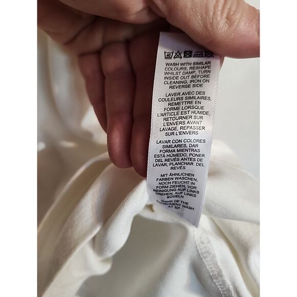 Asos Womens Top Heavyweight Off White Scoop Neck sz 8 Flowy Lined - Picture 5 of 6